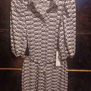 Calvin Klein Monogram Black and White Dress (A)